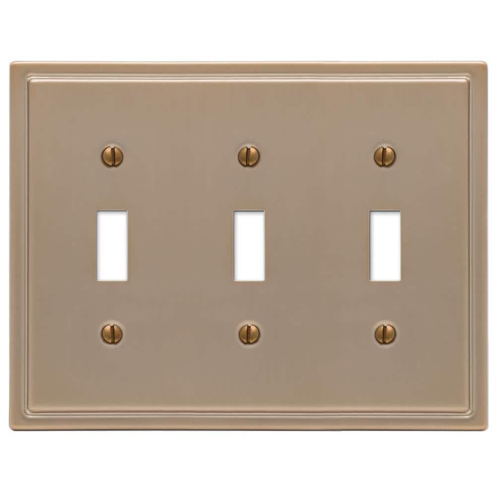 Moderne 3 Gang Toggle Steel Wall Plate - Brushed Bronze price history on PriceWatchPro