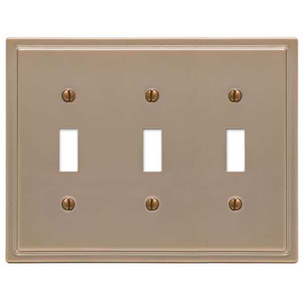 AMERELLE Moderne 3 Gang Toggle Steel Wall Plate - Brushed Bronze