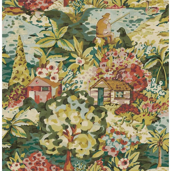 Unbranded Green Spice Le Forestier Peel and Stick Wallpaper Sample