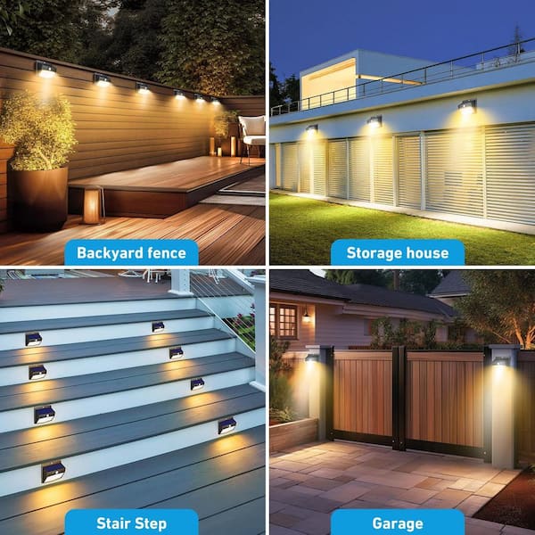 Small Warm White Plastic Solar Motion Sensor Outdoor Wall Lights