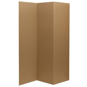 6 ft. Tall Brown Temporary Cardboard Folding Screen - 3 Panel
