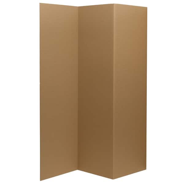 Unbranded 6 ft. Tall Brown Temporary Cardboard Folding Screen - 3 Panel
