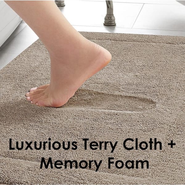Terry Cloth Bath Mat Washable Bathroom Carpet Absorbent Terrycloth Bath Rug  