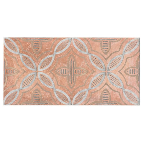 Tavera Cotto 6 in. x 12 in. Deco Matte Porcelain Floor and Wall Tile (5.38 sq. ft. /Case)