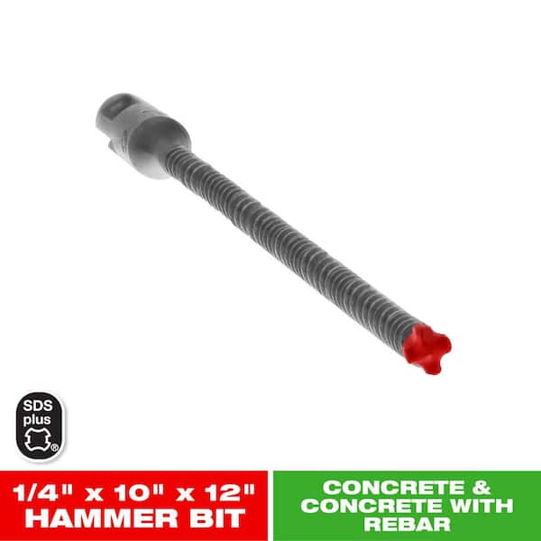 DIABLO 1/4 in. x 10 in. x 12 in. Rebar Demon SDS-Plus 4-Cutter Full Carbide Head Hammer Drill Bit (1-Piece)