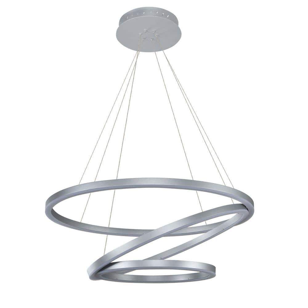 Tania Trio 32-Inch Silver Aluminum LED Chandelier