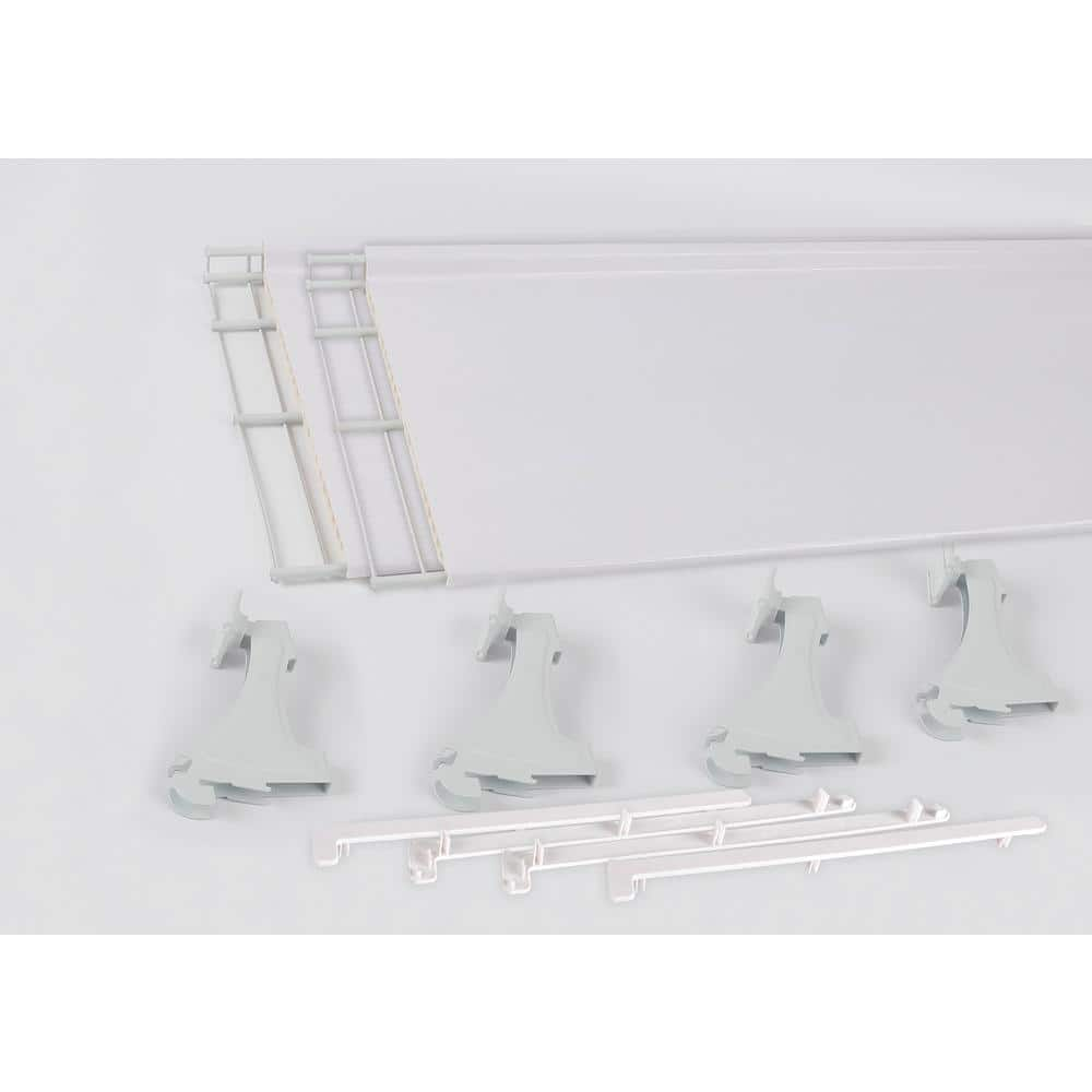 Everbilt Genevieve 6 ft. White Adjustable Closet Organizer Long Hanging Rod  with 3 Shelves, 4 Shoe Racks, and 3 Drawers 90752 - The Home Depot