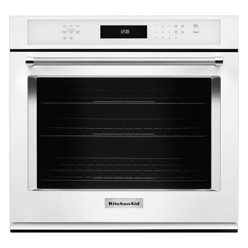 KitchenAid 30 in. Single Electric Wall Oven Self-Cleaning with Convection in White