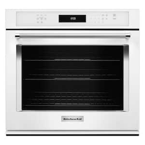30 in. Single Electric Wall Oven Self-Cleaning with Convection in White