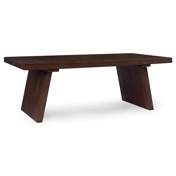 MAVEN LANE 48 in. Aged Brown Rectangle Wood Coffee Table