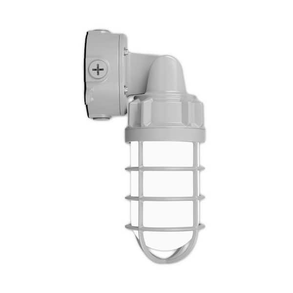 VTJ 150 Watt-Equivalent Selectable Integrated LED Gray Vaportite Jelly Jar Wall Pack Light