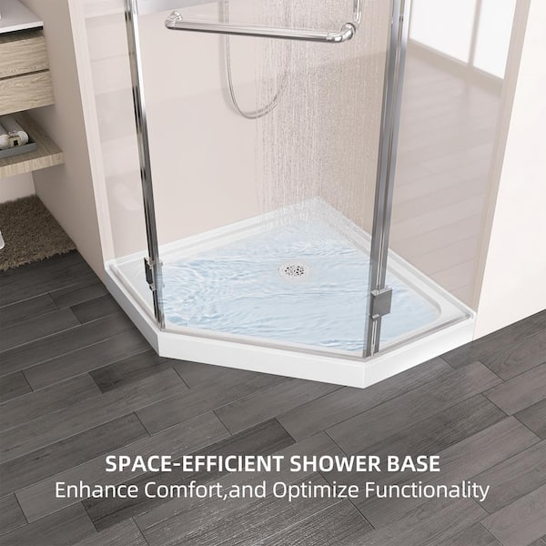 NTQ 36 in. x 36 in. Acrylic Double Threshold Floor Corner Neo