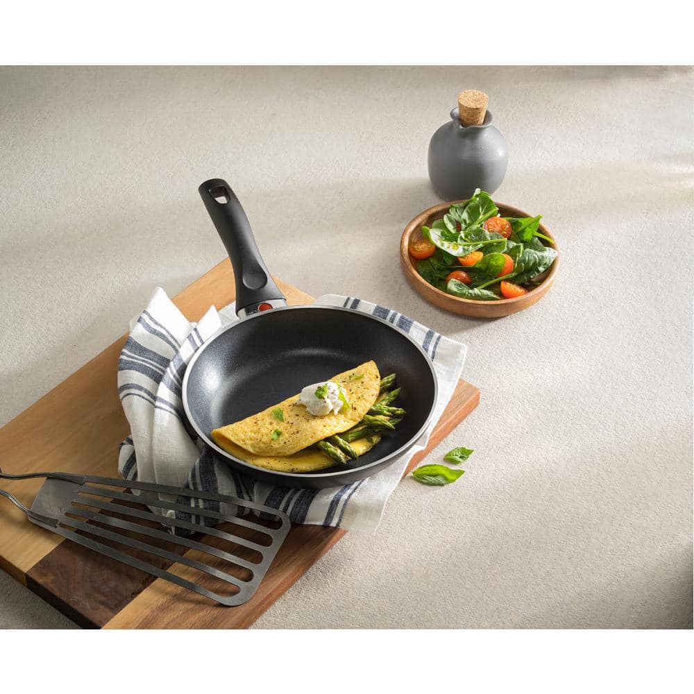 Pisa Black Aluminum Nonstick Fry Pan Set with Ceramic Coating