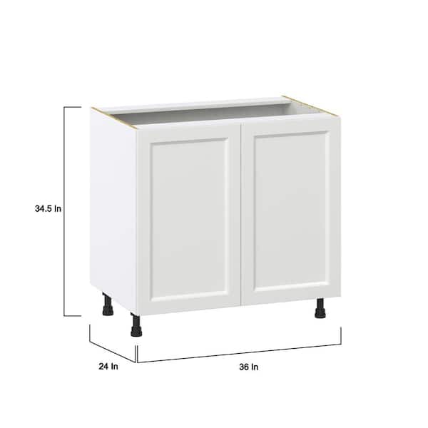 J COLLECTION Alton Painted White Recessed Assembled Base Kitchen Cabinet with 2 Full Height Door (30 in. W x 34.5 in. H x 24 in. D)