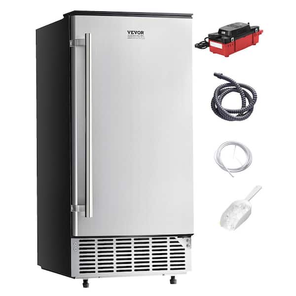 Undercounter Ice Maker 80 lbs. Day Stainless Steel 14.9 in. W Built-in Freestanding Full Size Cubes Commercial Home