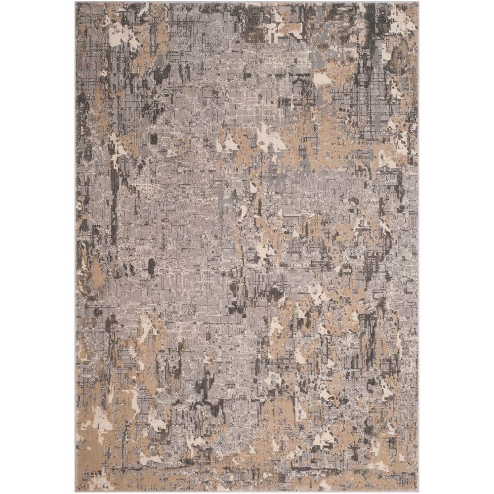 SAFAVIEH Meadow Gray 7 ft. x 9 ft. Distressed Abstract Area Rug MDW178F