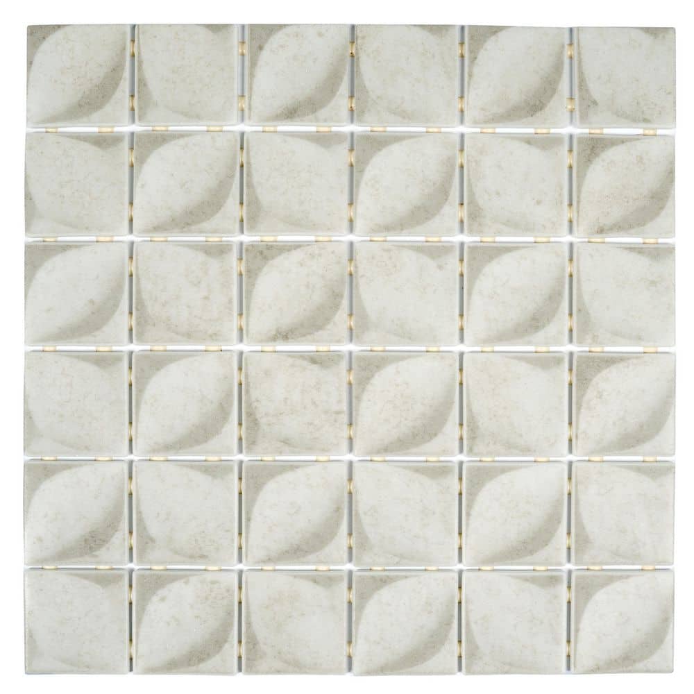Lucenza 12x12 in. Beige Matte Recycled Glass Petal Mosaic Wall and Floor Tile (10.6 sq ft/case, 10-Pack) price history on PriceWatchPro