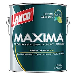 1 gal. White and Pastel Base Maxima 2-in-1 Flat Interior/Exterior Multi-Surface Latex Paint and Primer in One