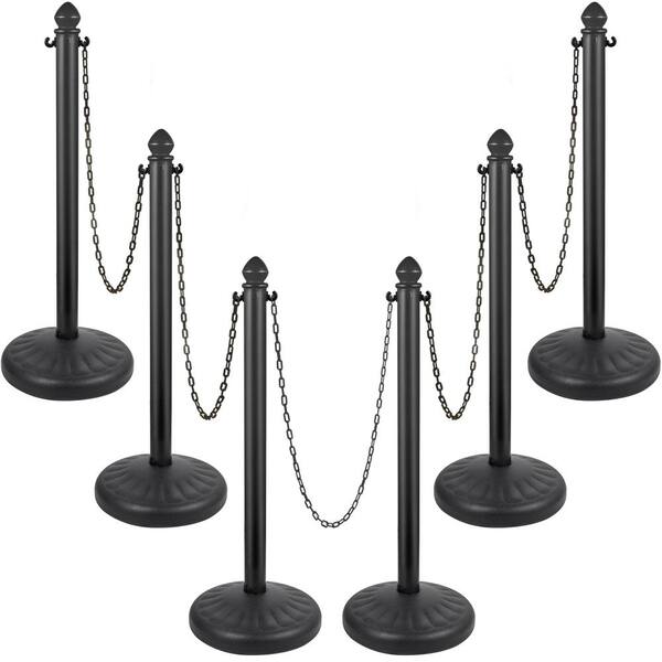 thumbnail image 2 of VIP Crowd Control Heavy Duty Plastic Stanchion Set (4 Pcs) With 50 Ft White/Orange Chain 2 of 4