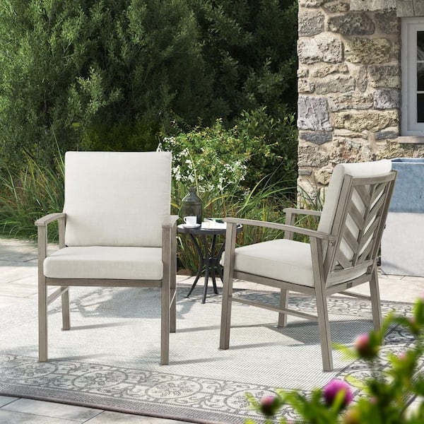 Amario Aluminum Outdoor Dining Chair with Sunbrella Cushion (2-Pack)