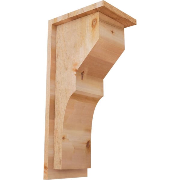 Ekena Millwork 8 in. x 10 in. x 22 in. Monterey Rough Sawn Western Red Cedar Corbel with Backplate