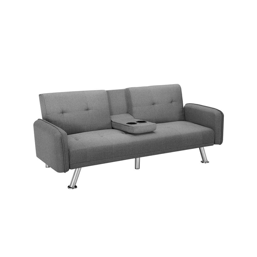 Sleeper Sofa Light Grey Futon CRLW22307249 The Home Depot