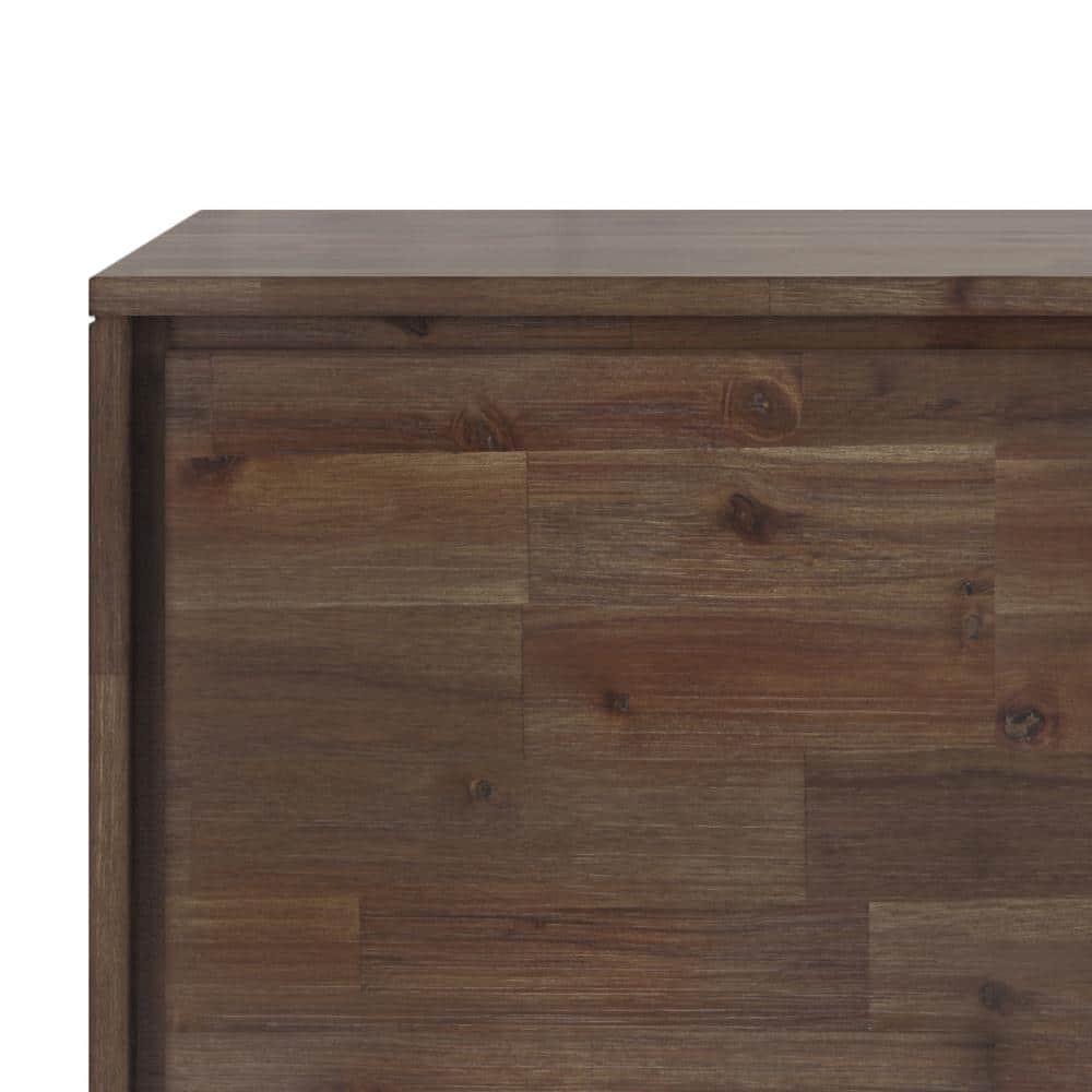 Lowry 63" Rustic Brown Acacia TV Stand with Metal Legs