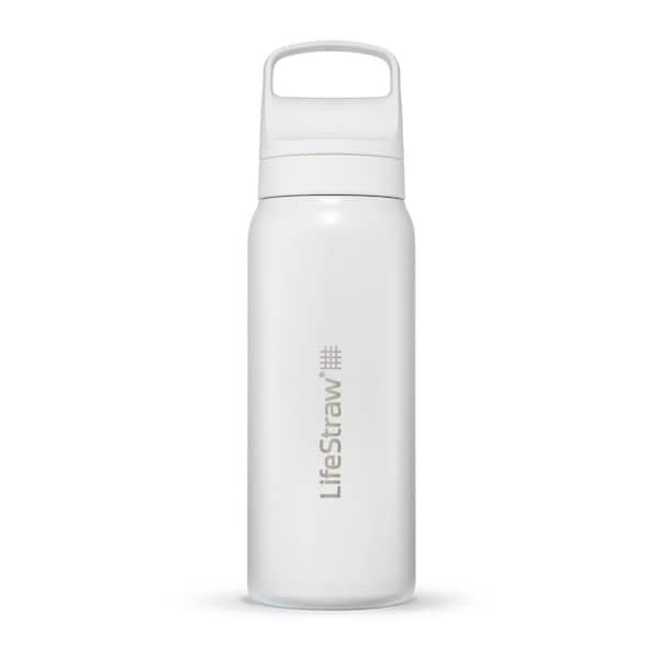 LIFESTRAW Go Series 24 oz. Stainless Steel Water Bottle with Filter, Polar White