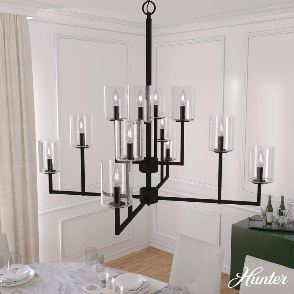 Kerrison Natural Iron 12-Light Geometric Tiered Chandelier