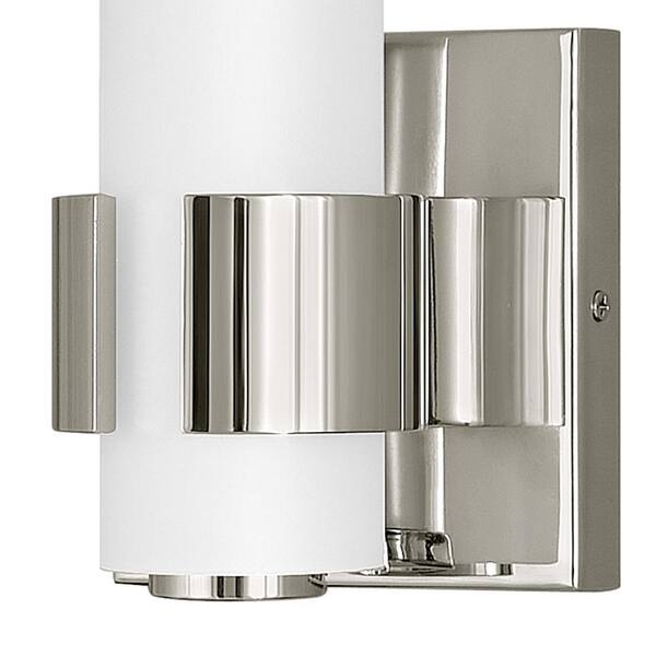 HINKLEY - Aiden 20.00-Watt Single Integrated Led Polished Nickel 4.75 in. Wall Sconce
