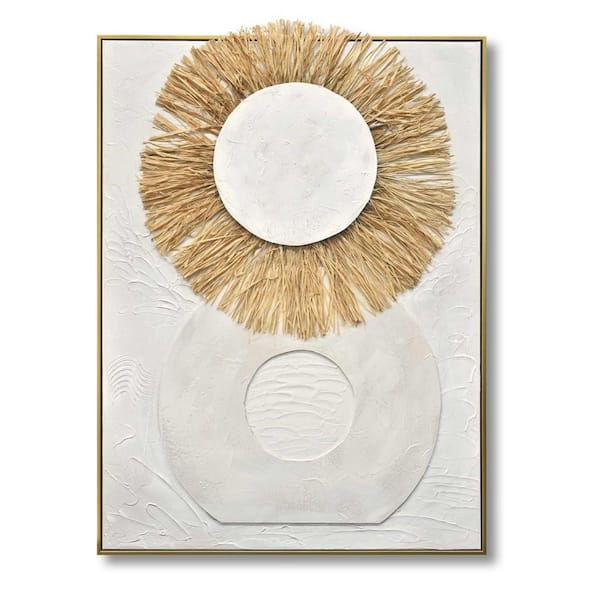 1-Piece Framed Mixed Media Abstract Wall Art 47.2 in. x 35.4 in.