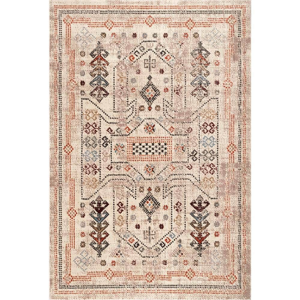 nuLOOM Jody Tribal Aztec Beige 7 ft. x 9 ft. Area Rug KSRS06A6709 The Home Depot