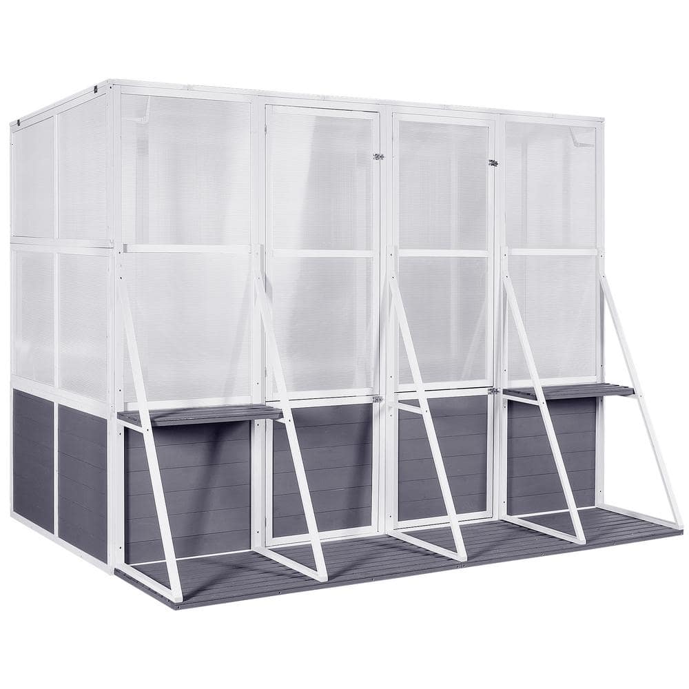 104 in. W x 98 in. D x 78 in. H Polycarbonate Greenhouse, Walk-in Outdoor P
