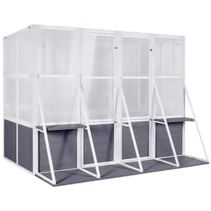 104 in. W x 98 in. D x 78 in. H Polycarbonate Greenhouse, Walk-in Outdoor Plant Gardening Greenhouse