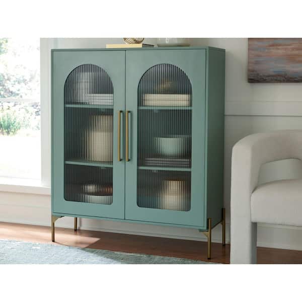 Adwen Light Green 49 in. Accent Cabinet with 2 Shelves and Doors