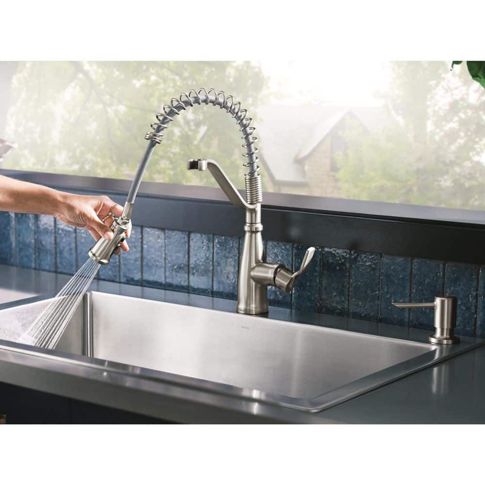 Stainless Steel Single Handle Spring Pulldown Kitchen Faucet