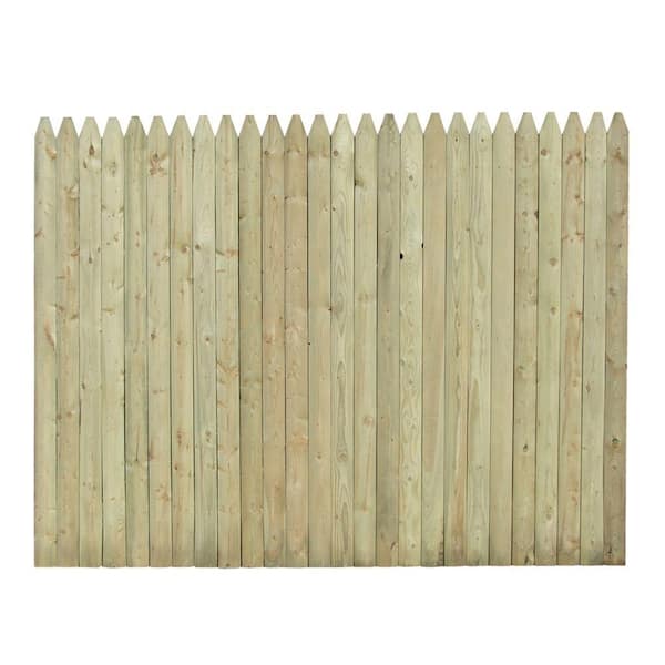 Unbranded 6'X8' PT SPF 4" Pressure-Treated Spruce Moulded Stockade Fence Panel