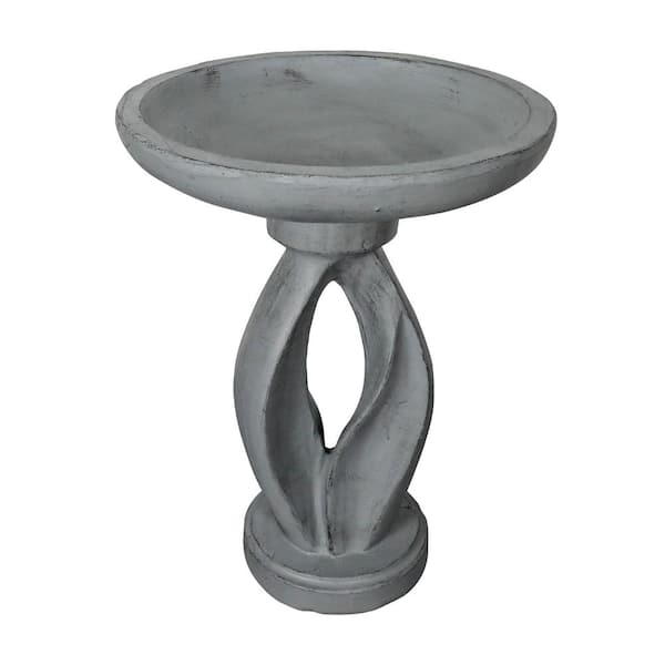 Watnature 21.8 in. H Outdoor Birdbath for Garden -Concrete Modern Freestanding Patio Bird Bath, Yard Statue Garden, Patio, Lawn
