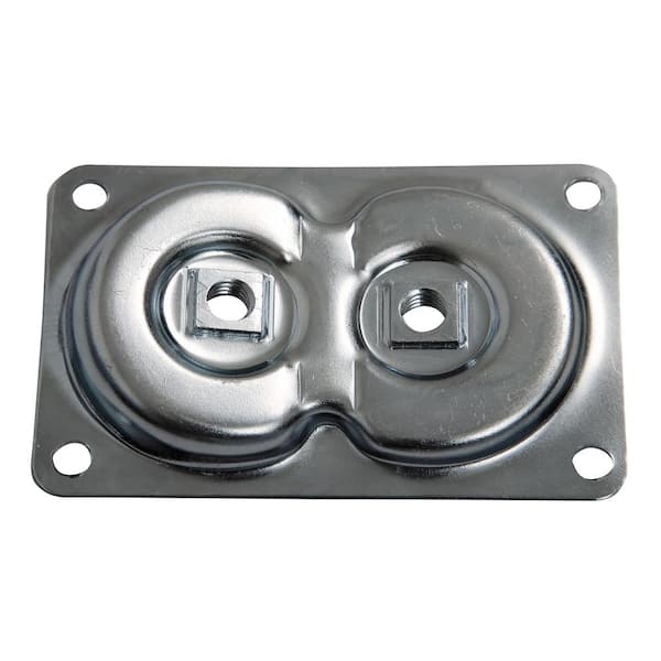 Waddell Dual Top Plate with 78° Flare - 3.6875 in. x 2.375 in. - Steel Mounting Hardware - Furniture Leg Easy Installation