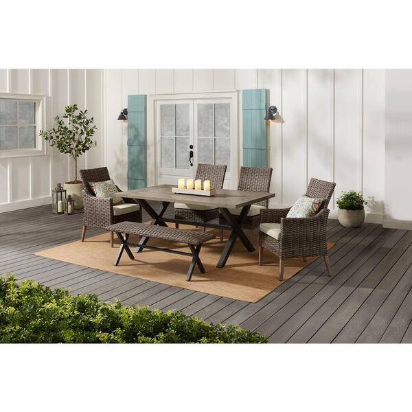 hampton bay patio table and 6 chairs