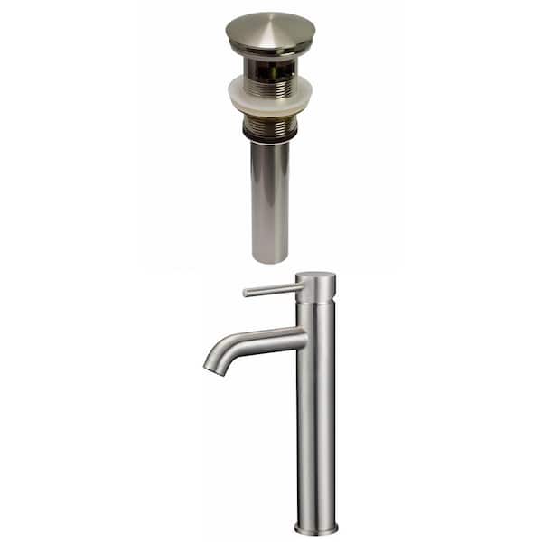 Unbranded Katrina Single Handle Vessel Sink Faucet with Pop-Up Drain in Brushed Nickel 16GS-29493