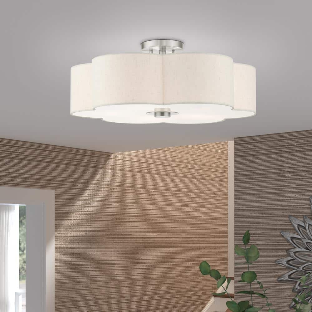 Solstice 22" Brushed Nickel 5-Light Semi-Flush Mount