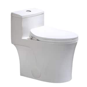 Chair Height 0.8/1.28 GPF Dual Flush Elongated Toilet in White HR-0038W with Non-Electric Toilet Seat MAP Flush 1000 g