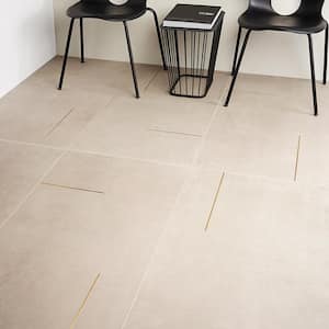 Stria Bar Greige 4 in. x 0.39 in. Matte Porcelain Floor and Wall Tile Sample