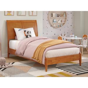 Valencia Light Toffee Natural Bronze Solid Wood Frame Twin Low Profile Platform Bed