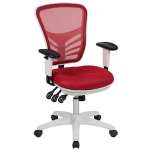Red Mesh/White Frame Office/Desk chair