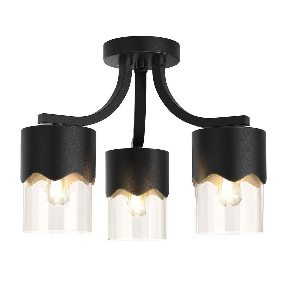 15.75 in. 3-Light Black Iron Modern Flush Mount Lighting Hallway Bedroom Foyer Kitchen Laundry Ceiling Lights Fixtures price history on PriceWatchPro