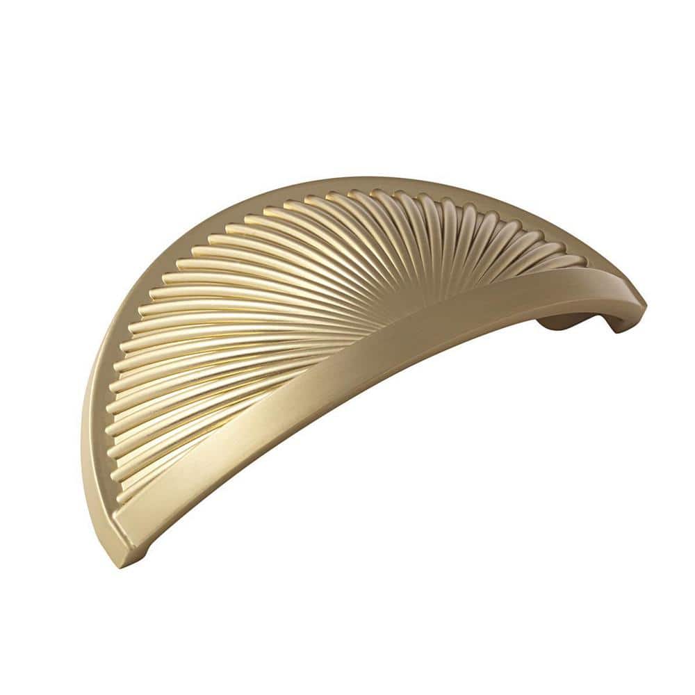 Sea Grass 3 in. (76mm) Traditional Golden Champagne Cabinet Cup Pull