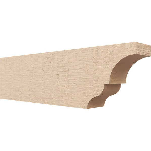 Ekena Millwork 4-in. x 8-in. x 28-in. Asheboro Woodgrain, Primed Tan Timberthane Polyurethane Rafter Tail Brace