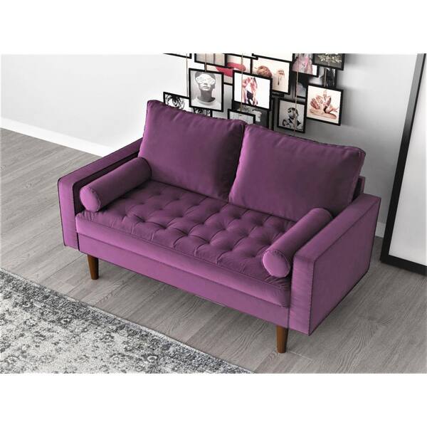 Eggplant velvet sofa discount